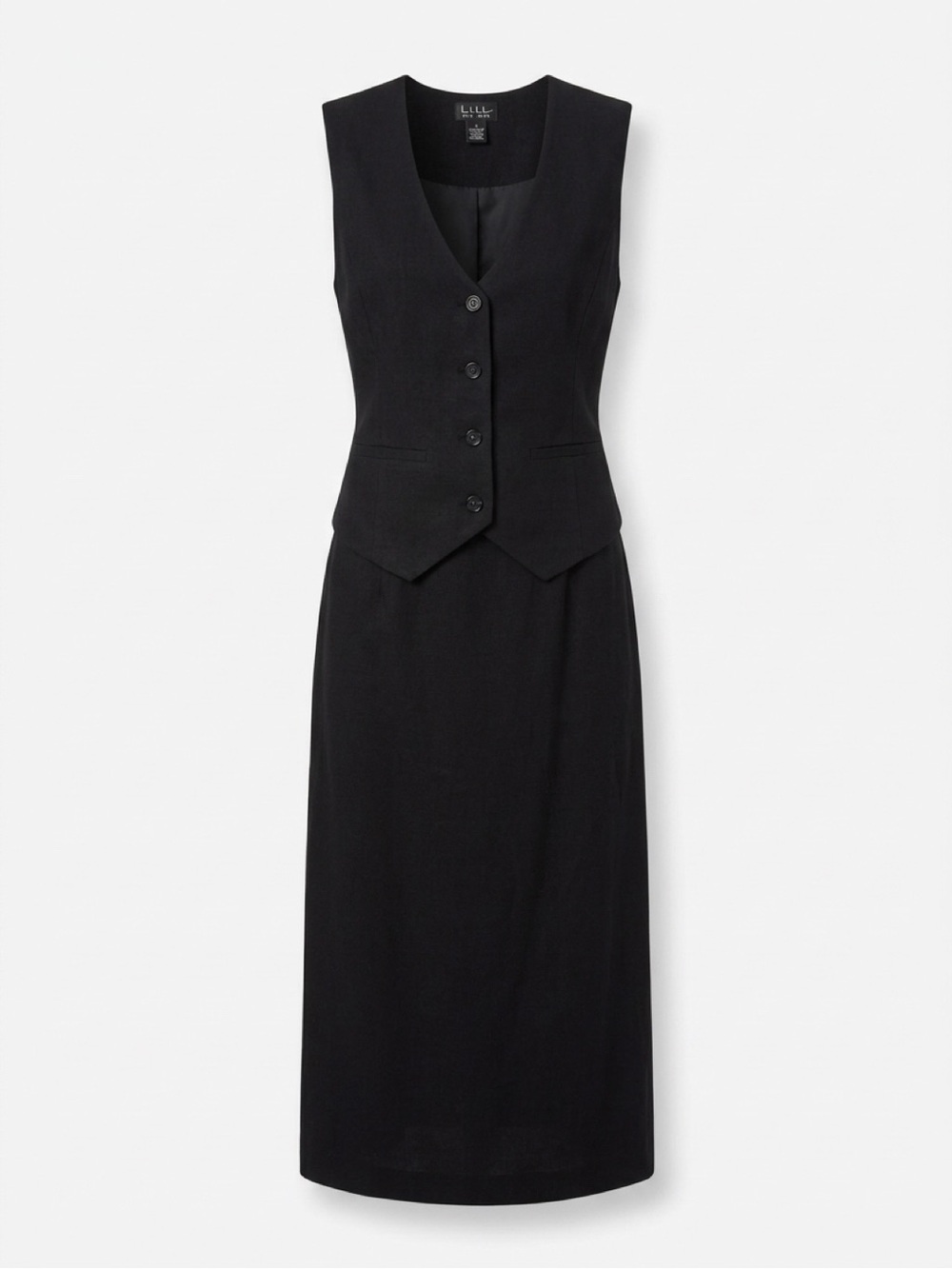 Nicole Miller Black Sleeveless Vest Dress